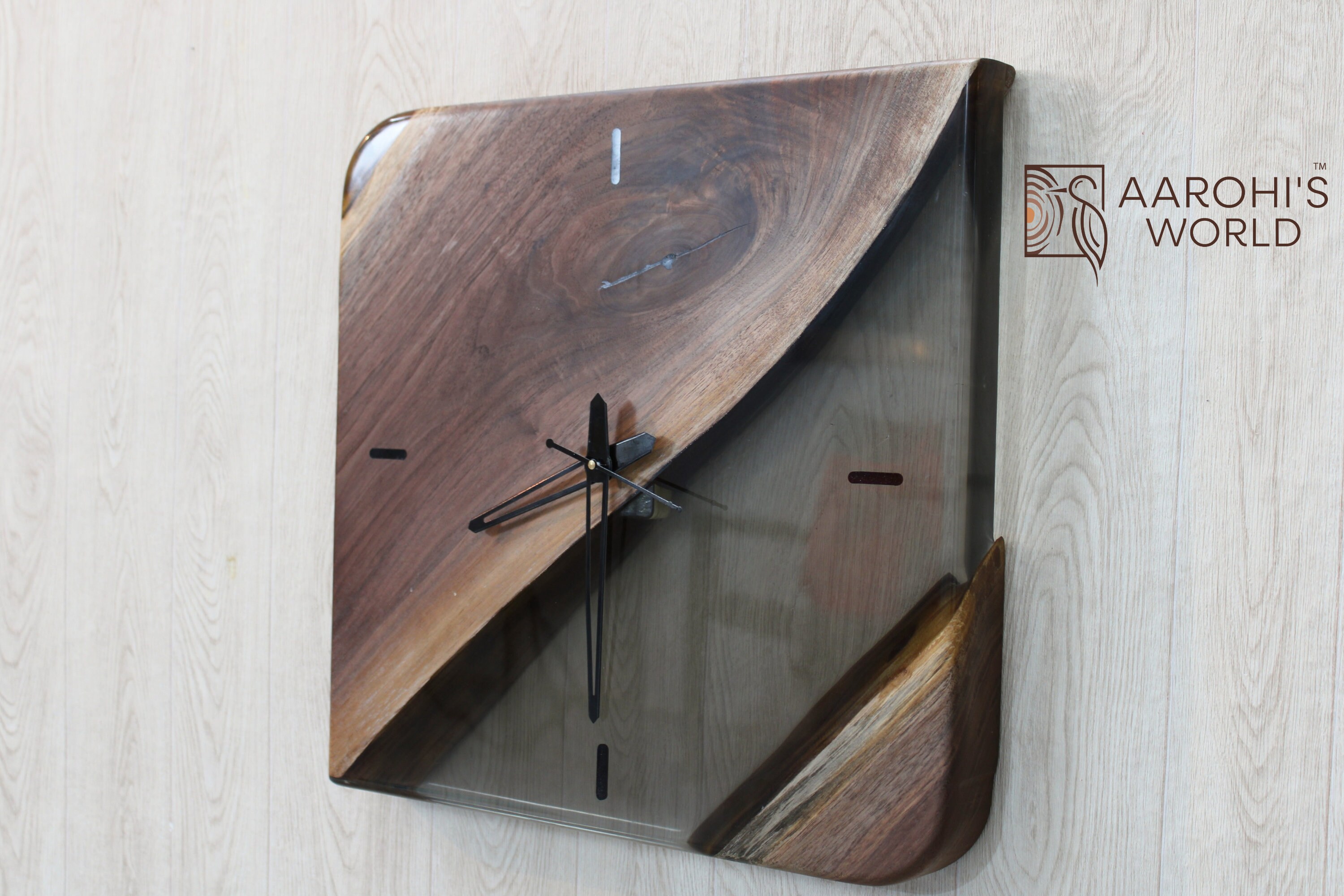 Big Sized Wooden Wall Clock Walnut Wood Clock Retro Wall Etsy