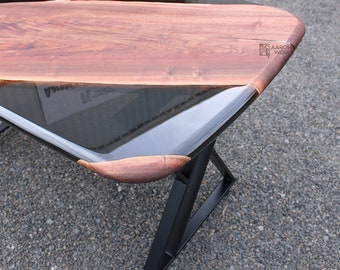 Live Edge Black Walnut Epoxy Resin Table: 5 feet