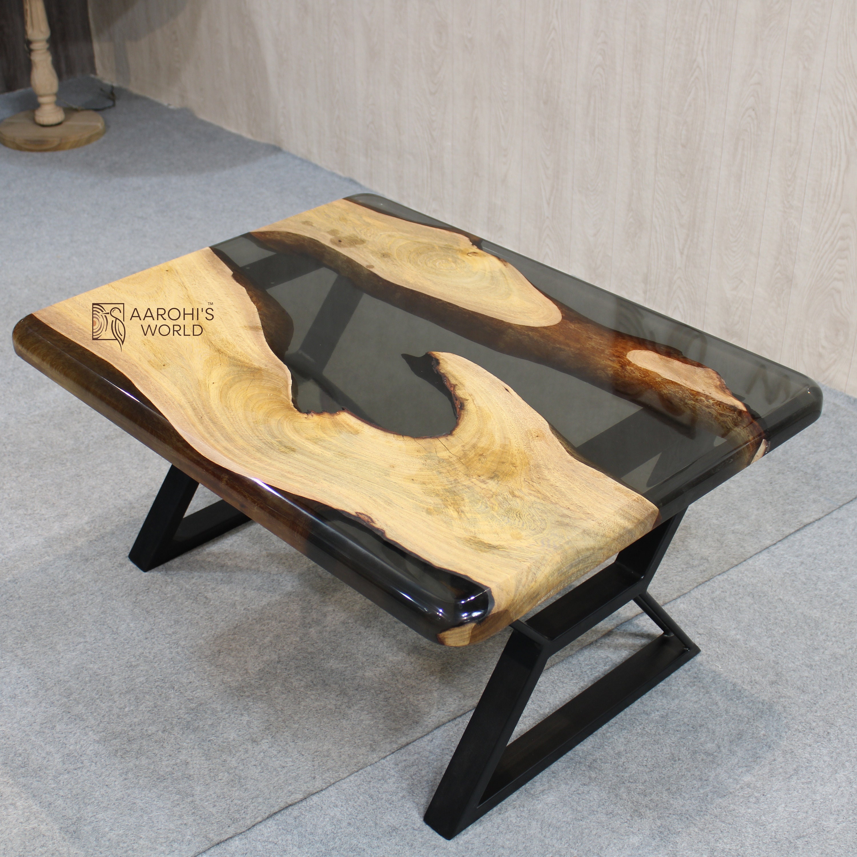 Made to Order Coffee Table of Epoxy Resin and Acacia Wood, Live Edge - Etsy