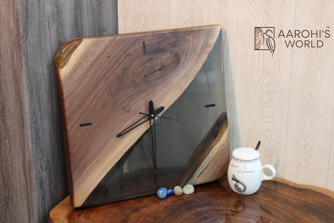 Big Sized Wooden Wall Clock Walnut Wood Clock Retro Wall Etsy