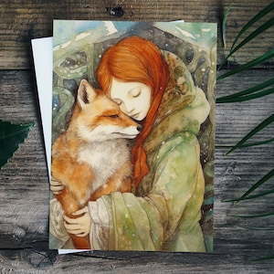 The Fox Spirit - 2 Art Prints 5&quot;x7&quot;, Fairy tale art, Art Print
