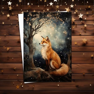 The Fox and the Star Magic- art print A4 + art print 4x6&quot;, Fairytale art, Whimsical Art