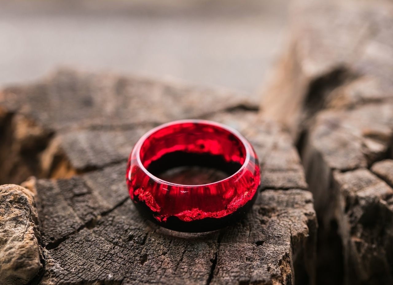 Red resin best sale ring