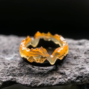 Enchanted Landscape Ring Silicone Mold | Whimsical Forest Ring Making |  Resin Jewelry Supplies (Gold)