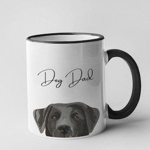 Schwarzer Labrador Hund Mama oder Hund Papa Becher, schwarzer Labrador Besitzer Geschenke, Geburtstagsgeschenk für sie, Geburtstagsgeschenk für ihn, Hundeliebhaber, süßer Hund Keramikbecher