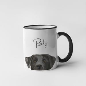 Black Labrador personalisierte Hundenamen Tasse, schwarzer Labrador Besitzer, Geschenk für sie, Geschenk für ihn, Hundeliebhaber, süßer Hund Keramiktasse