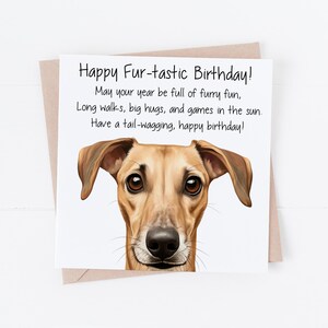 Jolie carte d'anniversaire lévrier, carte d'anniversaire pour amoureux des chiens, carte d'anniversaire pour lui ou elle, carte d'anniversaire chien maman ou chien papa, cadeau pour propriétaire de chien
