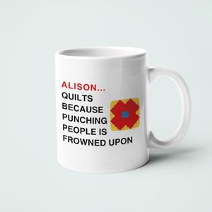 Gepersonaliseerde keramische quiltmok, grappig cadeau voor moeder, Moederdag/verjaardagscadeau, vriendschapsmok, vriendenmok, verjaardag vriend
