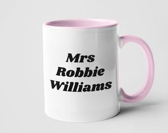 Mok Mrs Robbie Williams: Celebrity Crush-cadeau, roze handvat