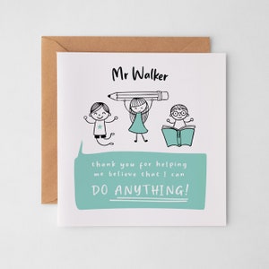 Cartão de agradecimento personalizado para professores, creche, escola e grupo de recreação, cartão de agradecimento, presente de fim de período para professores, agradecimento aos alunos