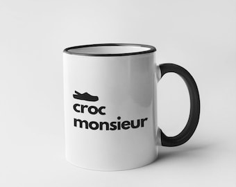 Mug Monsieur/Madame Croc rigolo : cadeau de jeu de mots