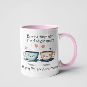Personalised Ninth Wedding Anniversary Mug , Funny Pottery Anniversary Gift, Anniversary Gift For Him or Her, 9th Anniversary Mug