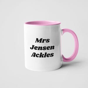 Taza de la Sra. Jensen Ackles para celebridad/esposa famosa/regalo para ella/mejor amiga/personalizada/café/té