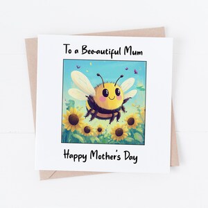 Biglietto per la festa della mamma - Biglietto per una mamma ape-autiful - Biglietto carino per la festa della mamma - Biglietti carini per la mamma, biglietto personalizzato per la festa della mamma