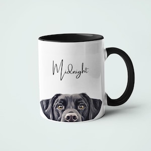 Labradorit personalisierte Hundenamenbecher, schwarzer Labradorbesitzer, Geburtstagsgeschenk für sie, Geburtstagsgeschenk für ihn, Hundeliebhaber, süßer Hund Keramiktasse