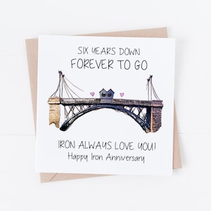 Biglietto di auguri per il sesto anniversario di matrimonio, divertente biglietto di auguri per il sesto anniversario in ferro, biglietto di auguri per lui o per lei, biglietto di auguri per il sesto anniversario