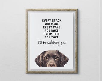 Chocolate Labrador Kunstdruck: Every Meal You Make - Geschenk für Hundeliebhaber (Druck ohne Rahmen)