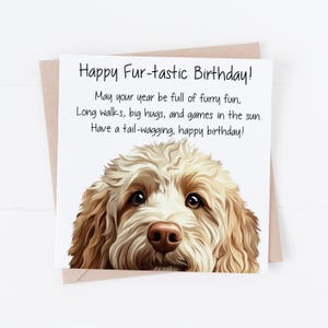 Leuke Labradoodle-verjaardagskaart, verjaardagskaart hondenliefhebber, verjaardagskaart voor hem of haar, verjaardagskaart hond moeder of vader hond, cadeau hondeneigenaar