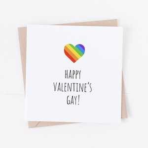 LGBTQ Rainbow Heart Happy Valentines Gay Card - Jolie carte d'anniversaire - Carte Love is Love