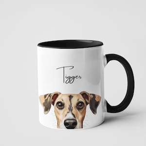 Personalised Greyhound Dog Name Mug, Greyhound Owner, Gift for Her, Gift for Him, Dog Lover, Cute Greyhound Dog Ceramic Mug (4 dog colours)