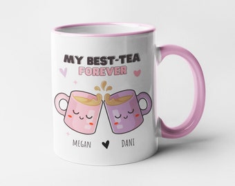 Best Friend Mug, Personalised Bestie Mug, My Best-Tea Forever Mug, Present For Best Friend, Gift for Sister, Custom Funny Friendship Gift