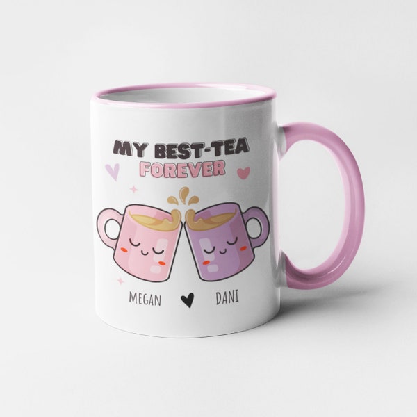 Best Friend Mug, Personalised Bestie Mug, My Best-Tea Forever Mug, Present For Best Friend, Gift for Sister, Custom Funny Friendship Gift