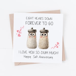 Biglietto d'auguri per l'ottavo anniversario di matrimonio, divertente biglietto d'auguri per l'ottavo anniversario di matrimonio, biglietto d'auguri per lui/lei/loro, coppia di otto anni di matrimonio