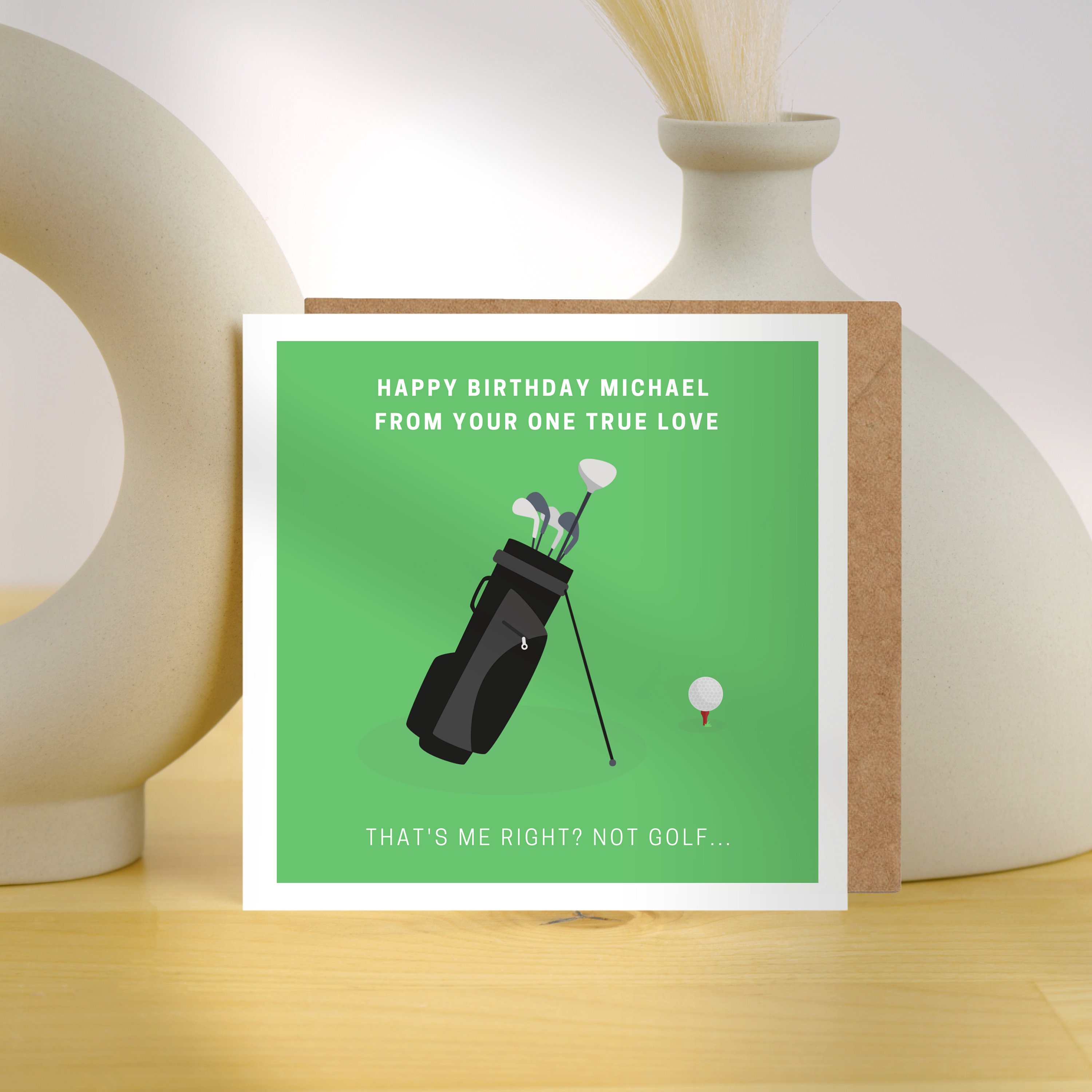 Funny Golf Birthday Card, Personalised One True Love Humour. Greetings