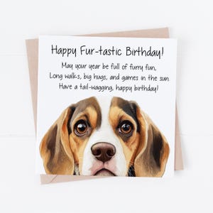 Niedliche Beagle Geburtstagskarte, Hunde-Liebhaber-Geburtstagskarte, Geburtstagskarte für Ihn oder Sie, Hunde-Mama oder Hunde-Papa, Geschenk für Hundebesitzer