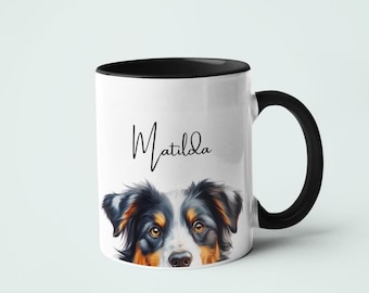 Tazza personalizzata con nome del cane, regalo con nome del pastore australiano