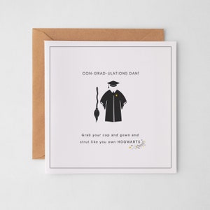 Carte personnalisée de remise des diplômes de sorcier, carte de diplôme, félicitations, carte de voeux pour l'obtention d'un diplôme universitaire - Diplôme à Poudlard