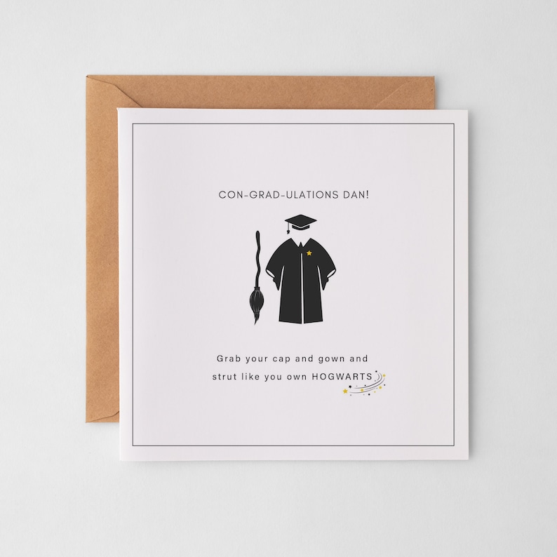 Personalized Wizard Graduation Card: Harry Potter Inspired - Etsy