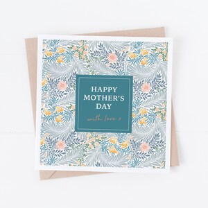 Tarjeta del Día de la Madre - Tarjeta floral vintage para el Día de la Madre con amor - Tarjeta sencilla para el Día de la Madre - Flores para el Día de la Madre