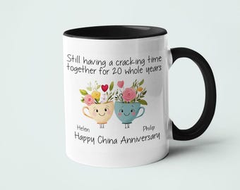 Taza personalizada para el 20.º aniversario, regalo de aniversario de China