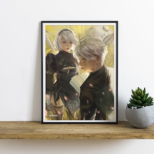 2B 9S Nier Automata Postal Cartão Arte de parede Impressão Pôster