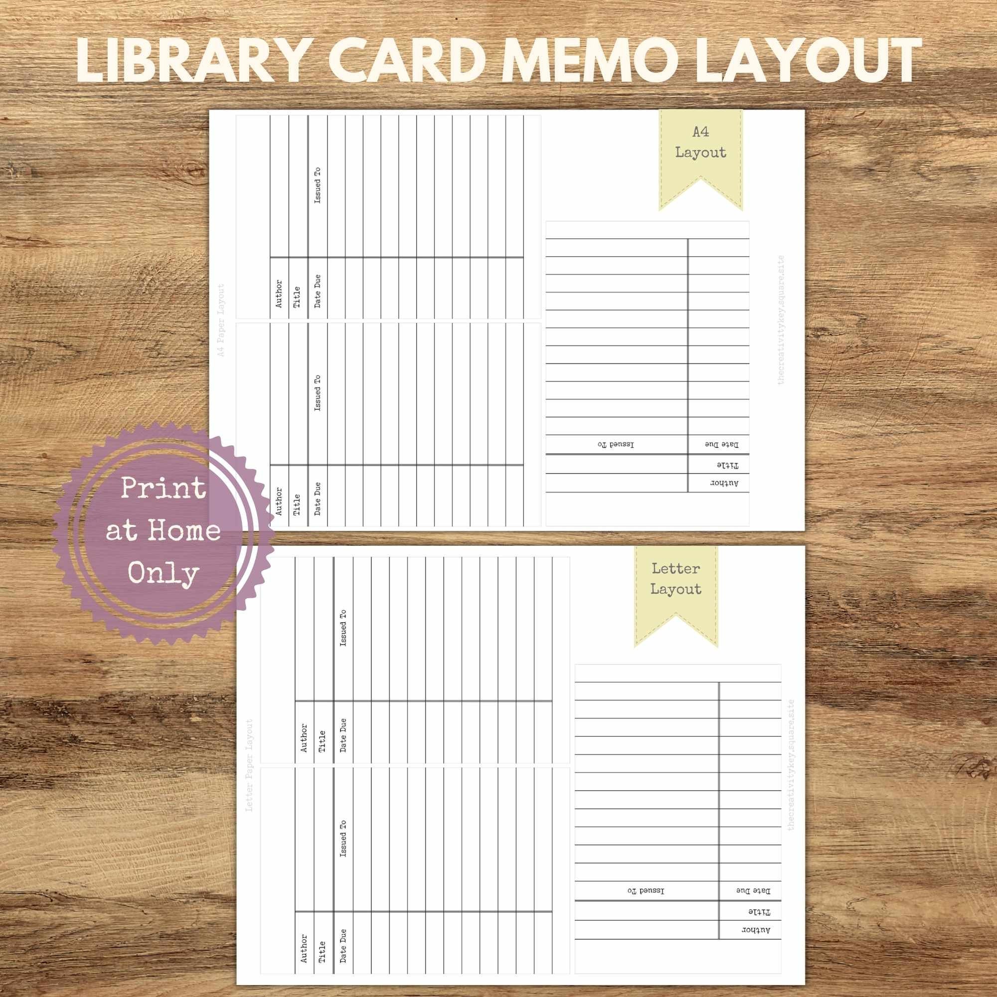 Library Card Style Memo Notes - Printable 4 X 6 Inch - Blank Plain - Etsy