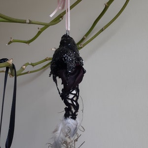 Black Gothic inky cap black mushroom Christmas ornament, Garnet black mushroom,ornaments Black mushrooms, Drippy black mushroom