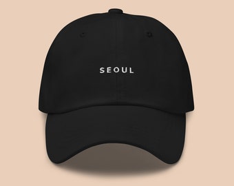 Seoul South Korea Embroidered Dad Hat, K-pop Inspired Minimalist Everyday Wear