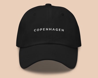 Copenhagen Embroidered Dad Hat | Denmark Souvenir Baseball Cap | Gift for Traveller
