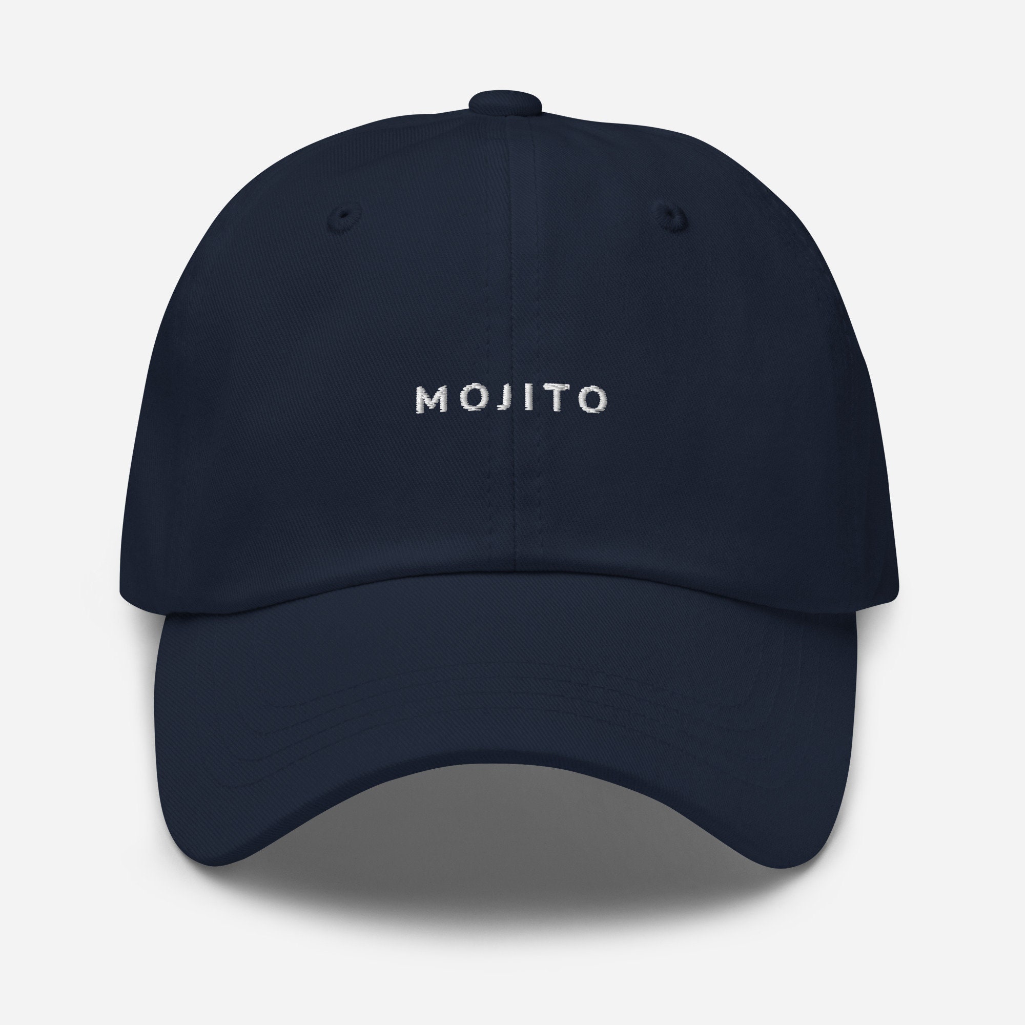 New Custom Designed Blue Distressed Baseball Cap with Embroidered Mojito Distressed New York Embroidered Hat - Blue - Assembly New York main image 4