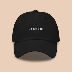 Negroni Cocktail Embroidered Dad Hat | Drink Party Gift for Bartender and Minimal Italy Gift for Negroni Week 2024