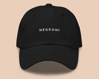 Negroni Embroidered Dad Hat | Cocktail Lover Cap | Gift for Bartender
