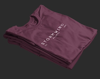 Stormwind Alumni T-Shirt | World of Warcraft | Unisex | Gamers Gifts | 100% Preshrunk Cotton | Gifts For Him/Her | Color - Maroon | |