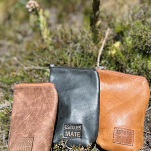 Yerba Mate Tasche, Yerba Mate Halter, Ledertasche, Mate und Bombilla, Naturleder, Matebecher, Mate Tasche, Yerba Mate Halter