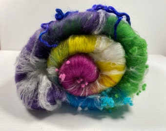All That Jazz Art Batt – włókno przędzalnicze z wełny merynosów, ręcznie karbowane – Fiber Art