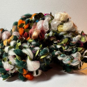 Art Yarn - Handspun art yarn - Weaving - yarn - wool - crochet - merino - yarn art - craft yarn - knit - chunky yarn   12 yards total