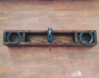 Rustic wood shelf and hook