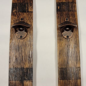 Whiskey Stave FlesOpener, Reclaimed Wood, Bourbon Stave, Magnetic Stave Bottle Opener, Flesopener gemaakt met oude Whiskey Stave