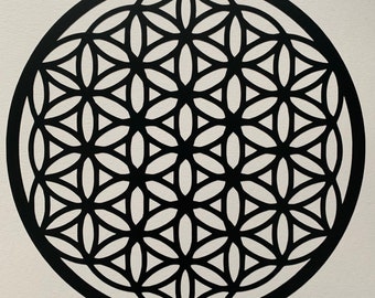 Flower of Life, Seed of Life, vinyl on paper, spiritual art, wall art, home decoration, sacred geometry