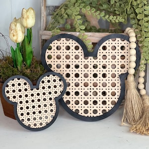 Boho Rattan Mickey Head - Disney Rattan Sign - Mickey Sign - Disney Farmhouse Decor